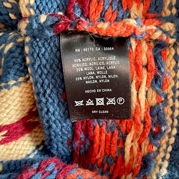 Anthropologie Sparrow Fair Isle Aztec Hooded Zip Wool Cardigan Cloud 9 Kayla - Picture 11 of 14